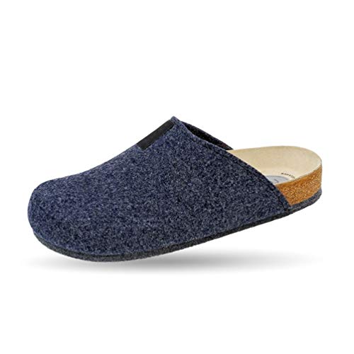 Bio-Hausschuh-Pantoffel Tweed Marine Gr. 47 von Weeger