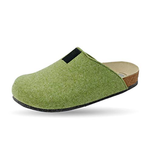 Weeger Bio-Hausschuh-Pantoffel Tweed lind Gr. 39 von Weeger