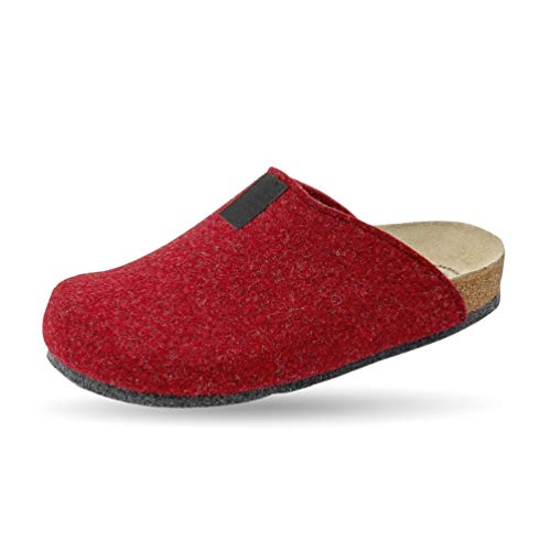 Weeger Bio-Hausschuh-Pantoffel Tweed rot Gr. 38 von Weeger