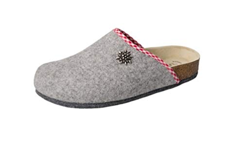 Weeger Bio-Hausschuh-Pantoffel grau Gr. 45 von Weeger