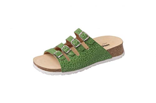 Weeger-Bio-Keil-Pantolette grün Leo Gr. 39 von Weeger