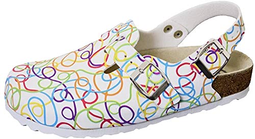 Weeger-Clogs m. Fersenriemen weissGraffiti 36 von Weeger