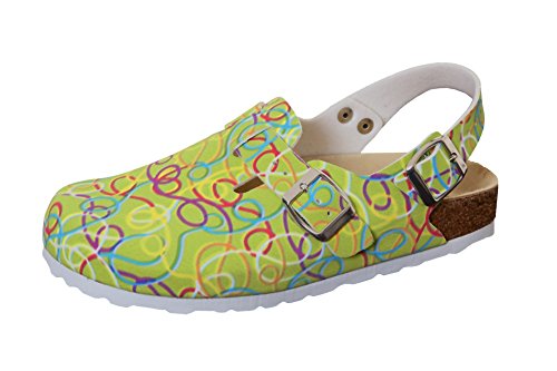 Weeger-Clogs mit Fersenriemen Lederimitat grünGraffiti 40 von Weeger