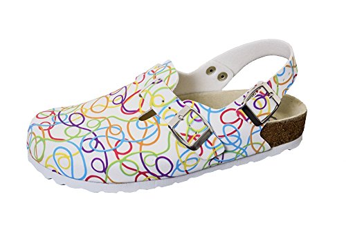 Weeger-Clogs m. Fersenriemen weissGraffiti 41 von Weeger