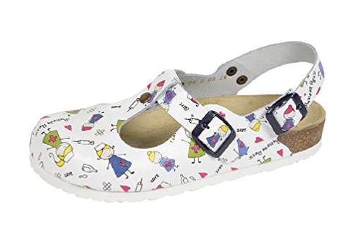 Wörishofer Weeger-Clog m. Fersenriemen weissSchwester Gr. 36 von Weeger