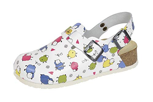 Weeger-ESD Antistatik Clog m. Keilsohle weiß/Schafe Gr. 35 von Weeger