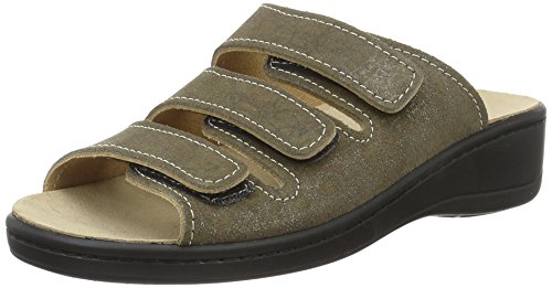 Weeger Orthopädische Pantolette, auswechselbares Fußbett beige metallic Gr. 37 von Weeger