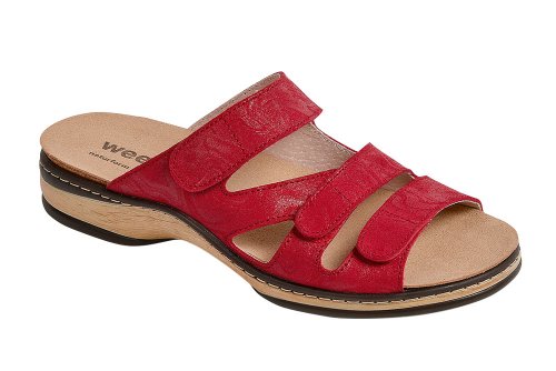 Weeger-Orthopädische-Pantolette mit auswechselbarem Fußbett rot Gr. 37 von Weeger