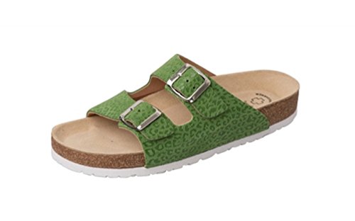 Wörishofer Weeger-Bio-Pantolette grün leo Gr. 43 von Weeger