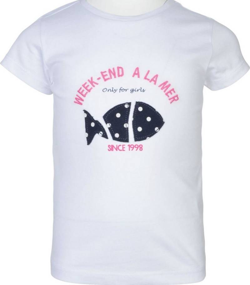 Week-end a la Mer T-Shirt Franginette (1-tlg) Mädchen T-Shirt Franginette – Weiß mit Fisch & Punkten von Week-end a la Mer