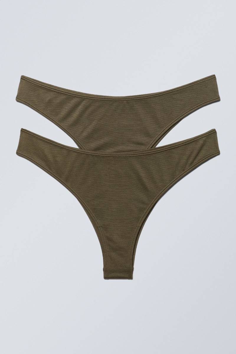 2-pack Cheeky Modal Brazilian Briefs von Weekday