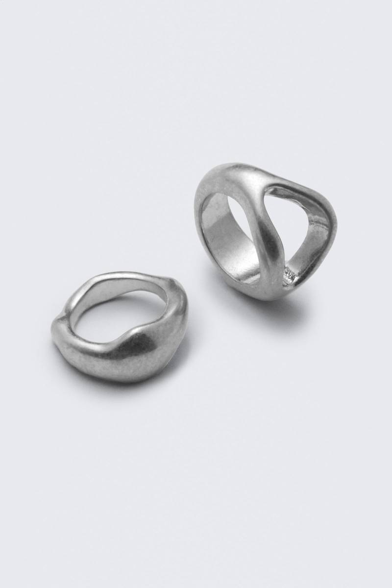 2-pack Chunky Sculptural Rings von Weekday