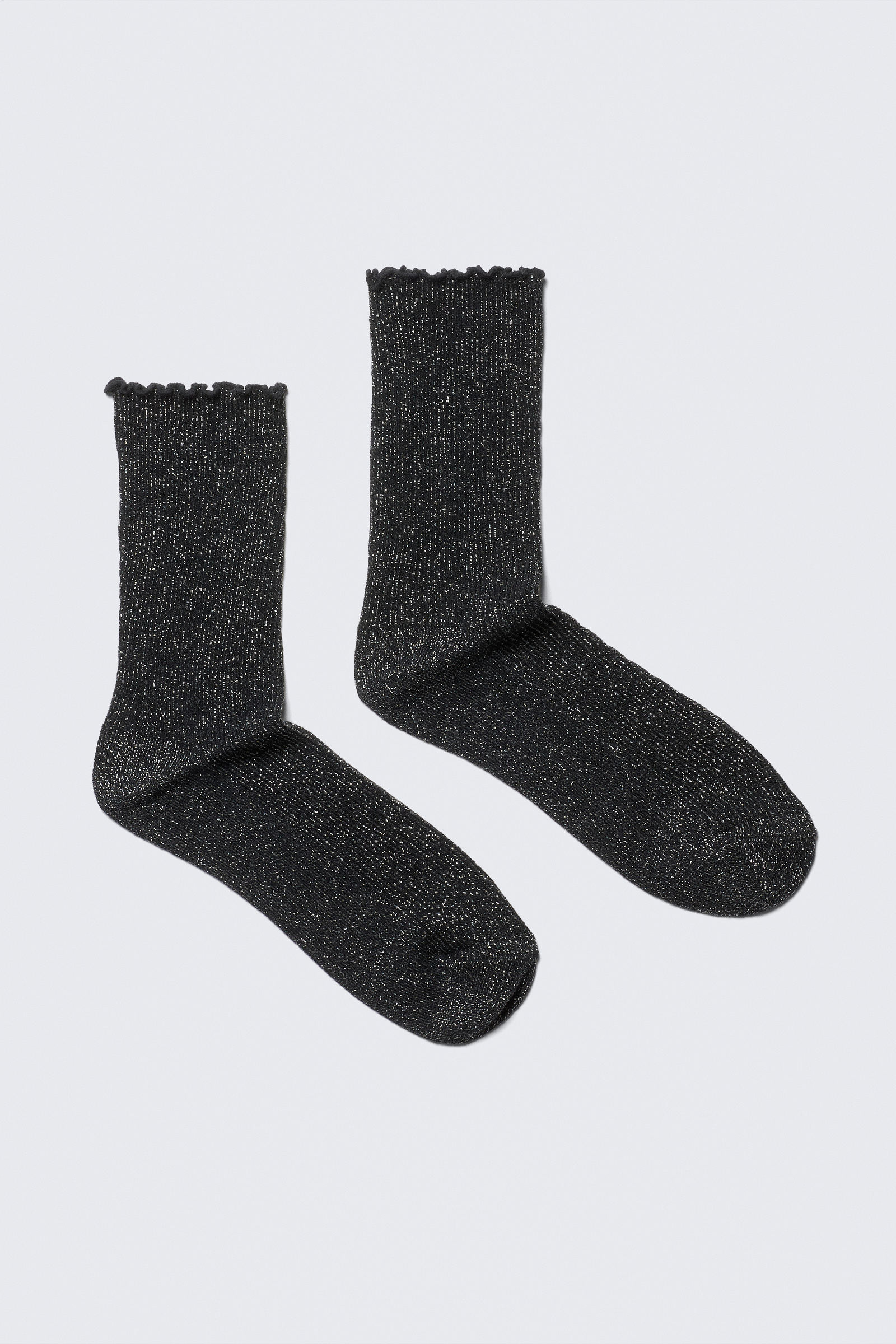 2-pack Frill-Edge Glitter Crew Socks von Weekday