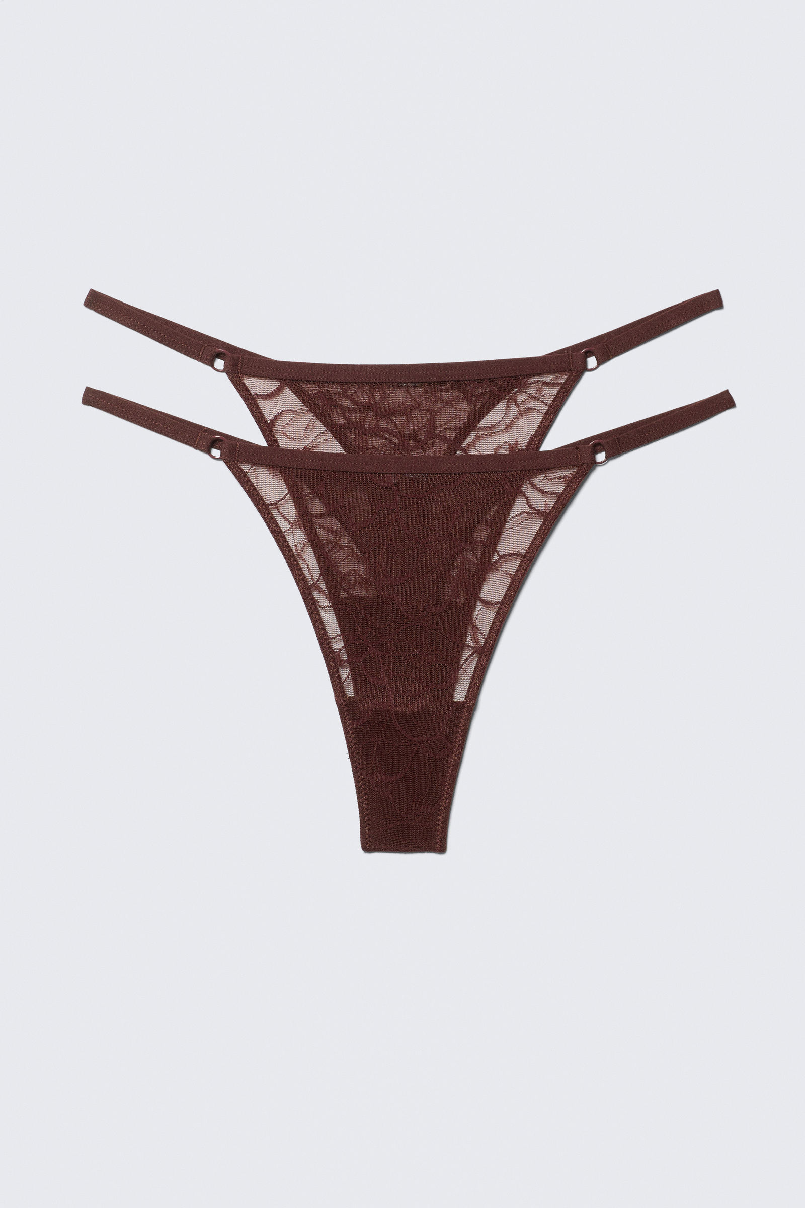 2-pack Swirly Lace Tanga Thongs von Weekday