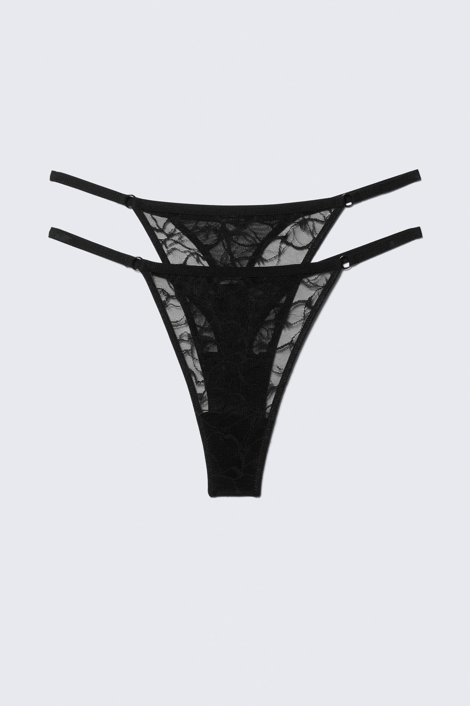 2-pack Swirly Lace Tanga Thongs von Weekday