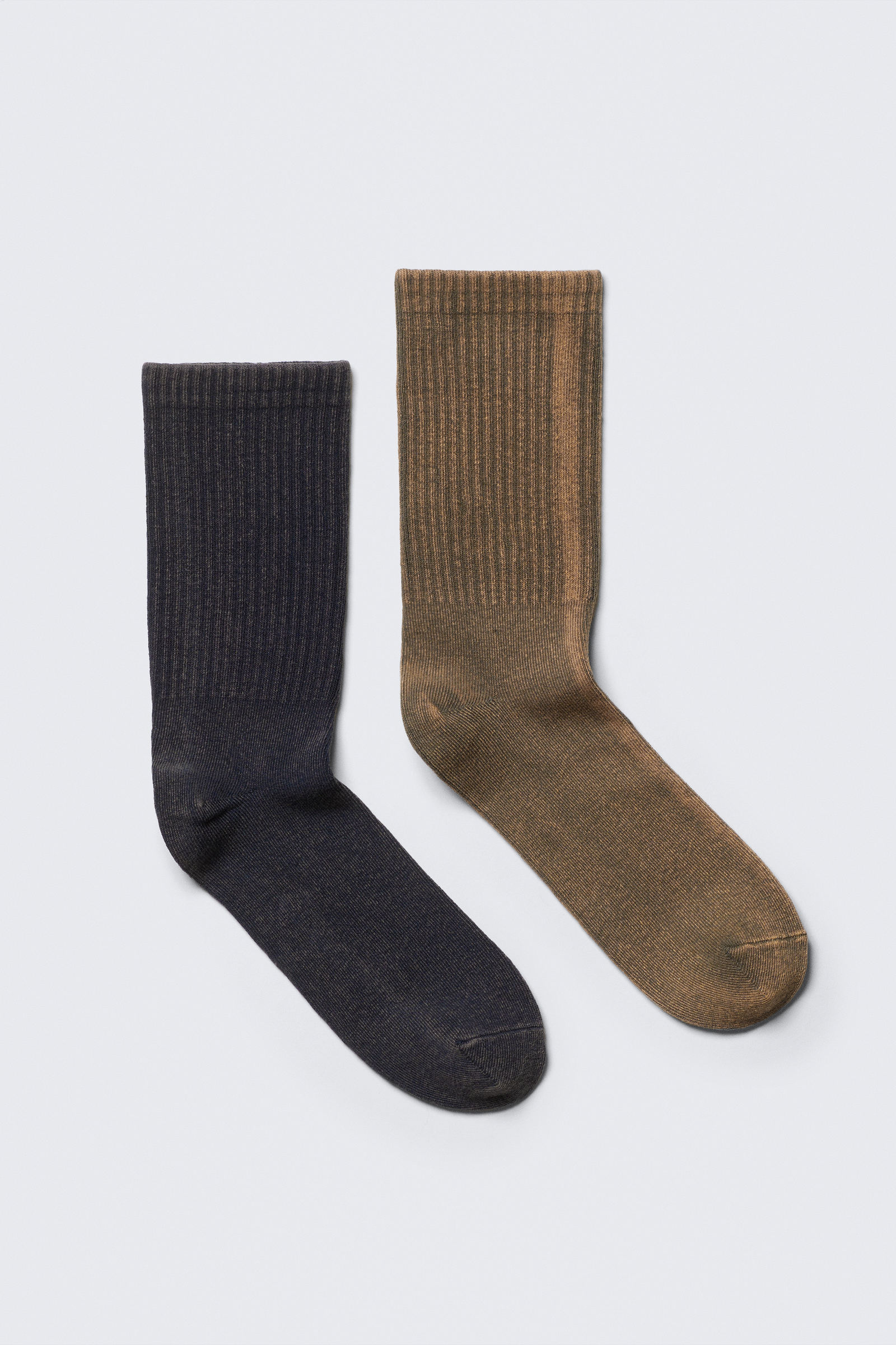 2-pack Washed Crew Socks von Weekday