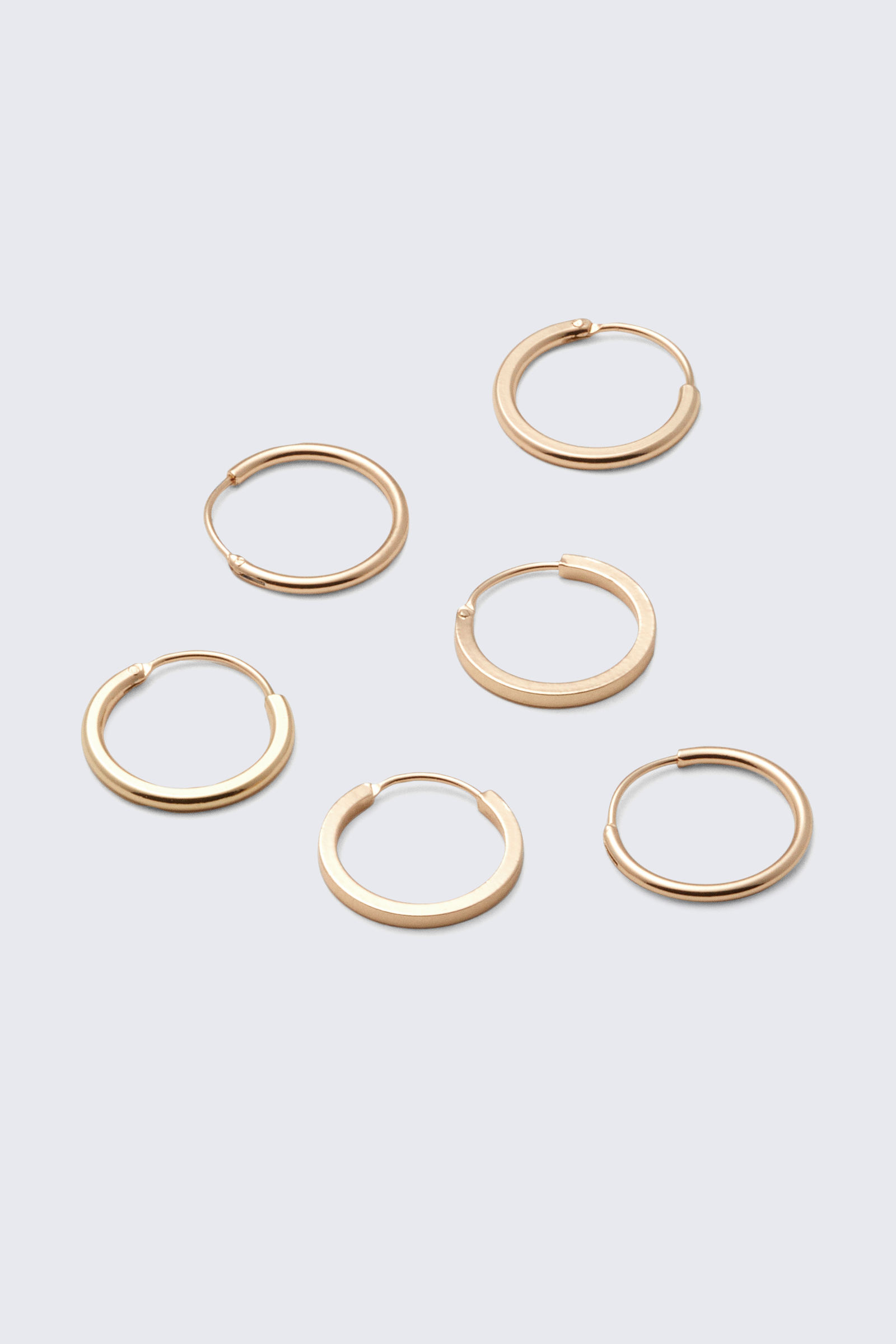 3-pack Minimal Hoop Earrings von Weekday