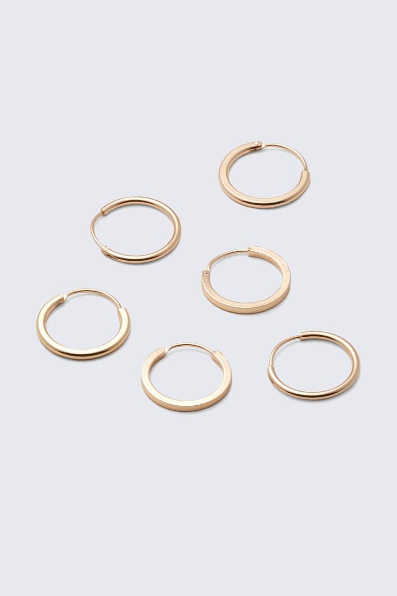 3-pack Minimal Hoop Earrings von Weekday