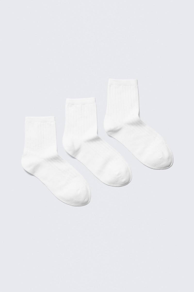 3-pack Ribbed Ankle Socks von Weekday