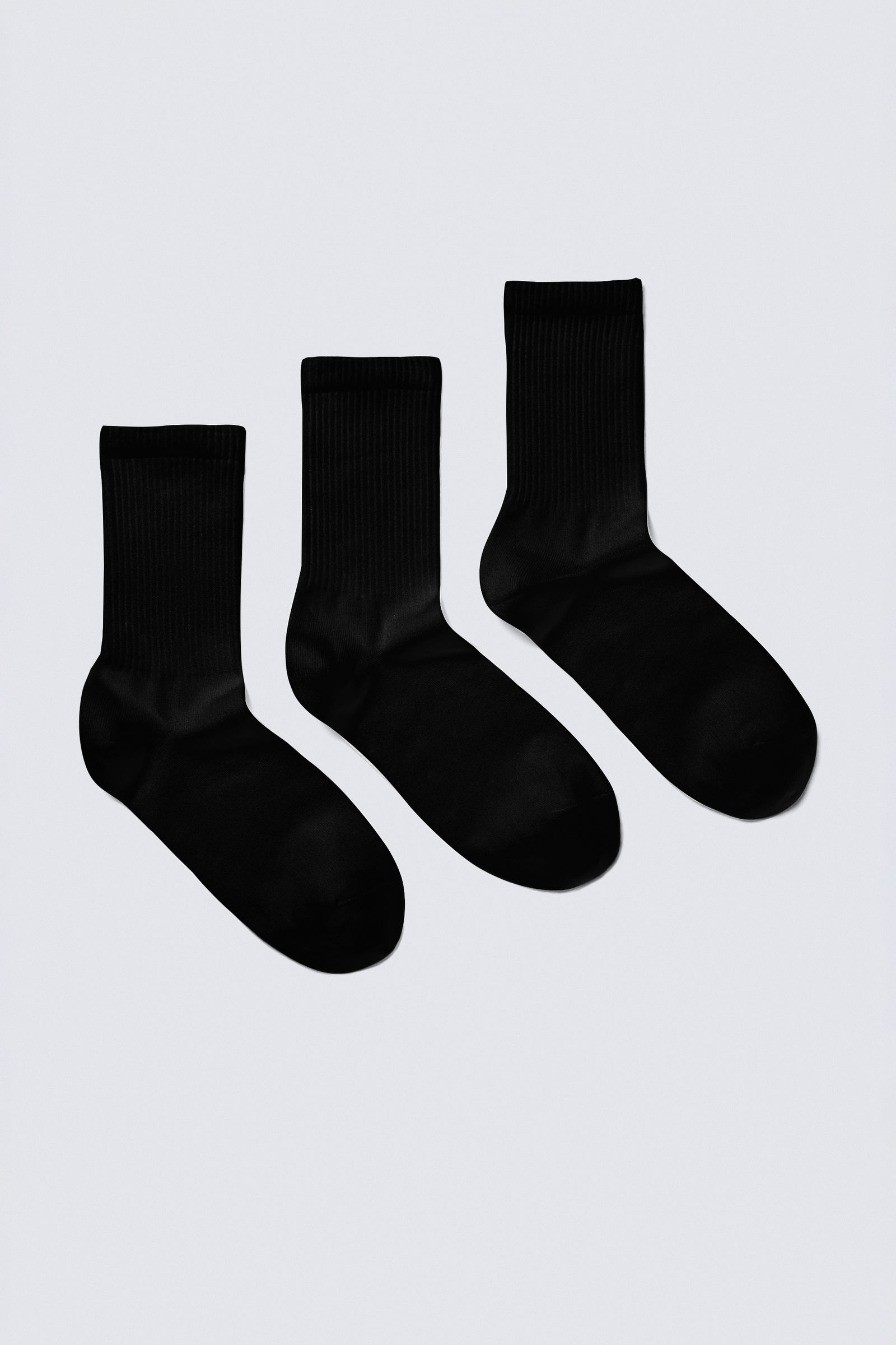 3-pack Ribbed Sporty Crew Socks von Weekday