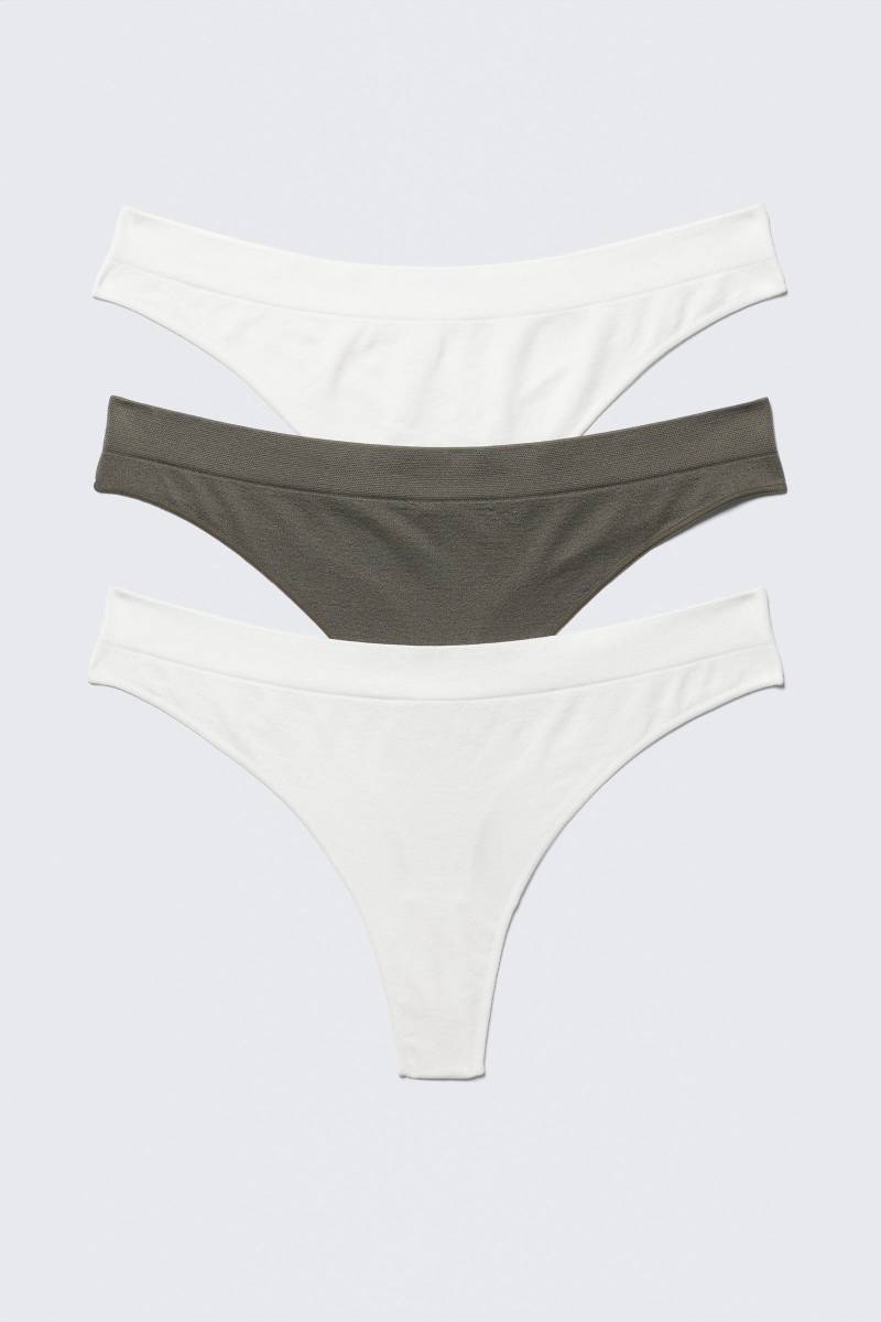 3-pack Seamless Thongs von Weekday