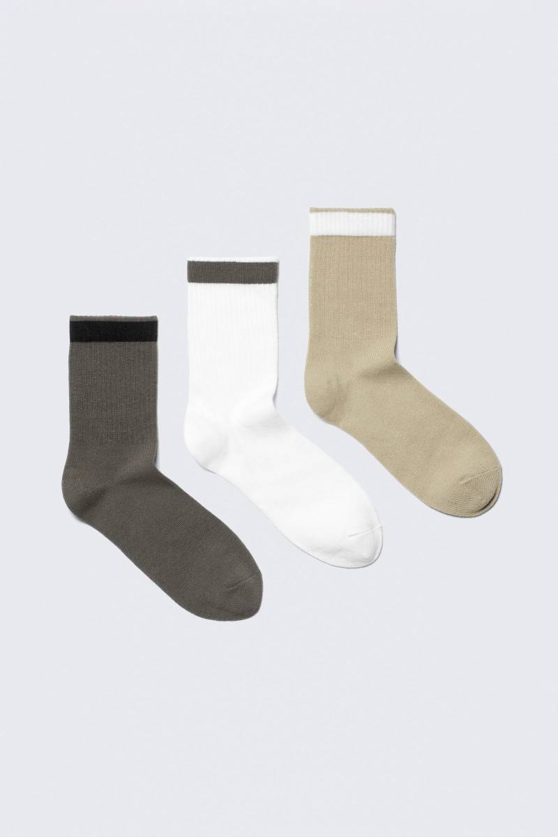 3-pack Striped Socks von Weekday