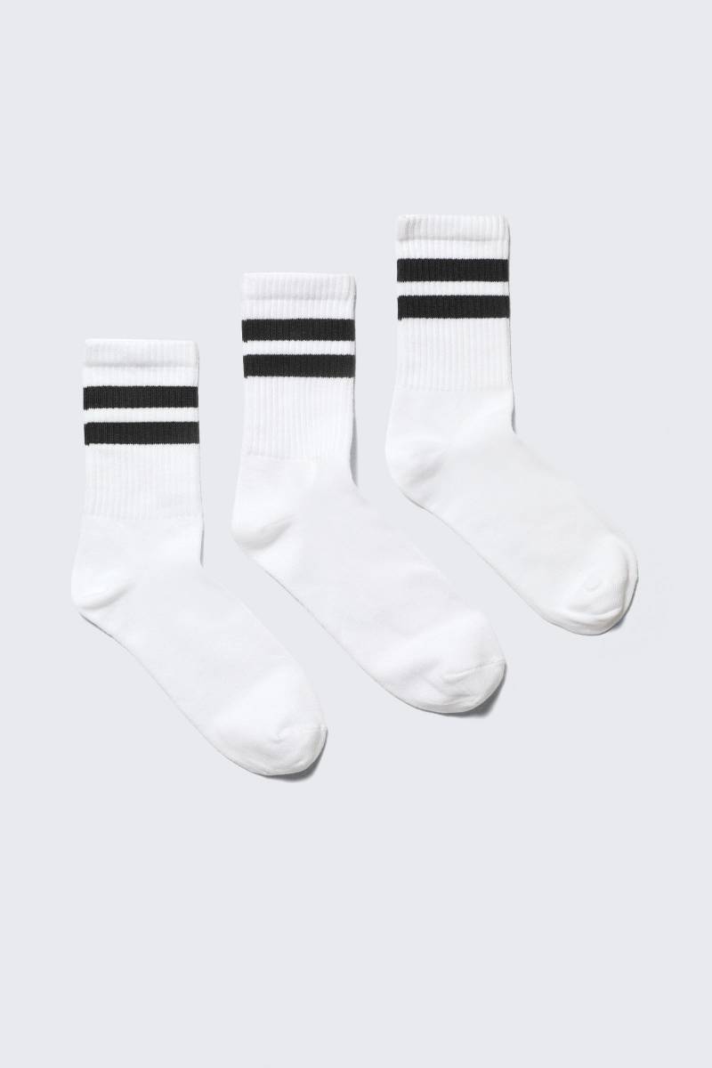3-pack Striped Sport Socks von Weekday
