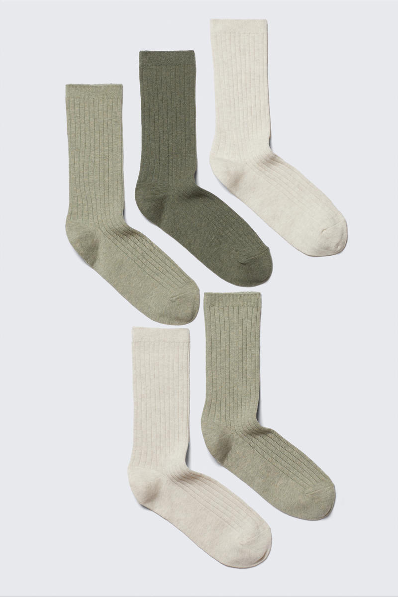 5-pack Rib Socks von Weekday