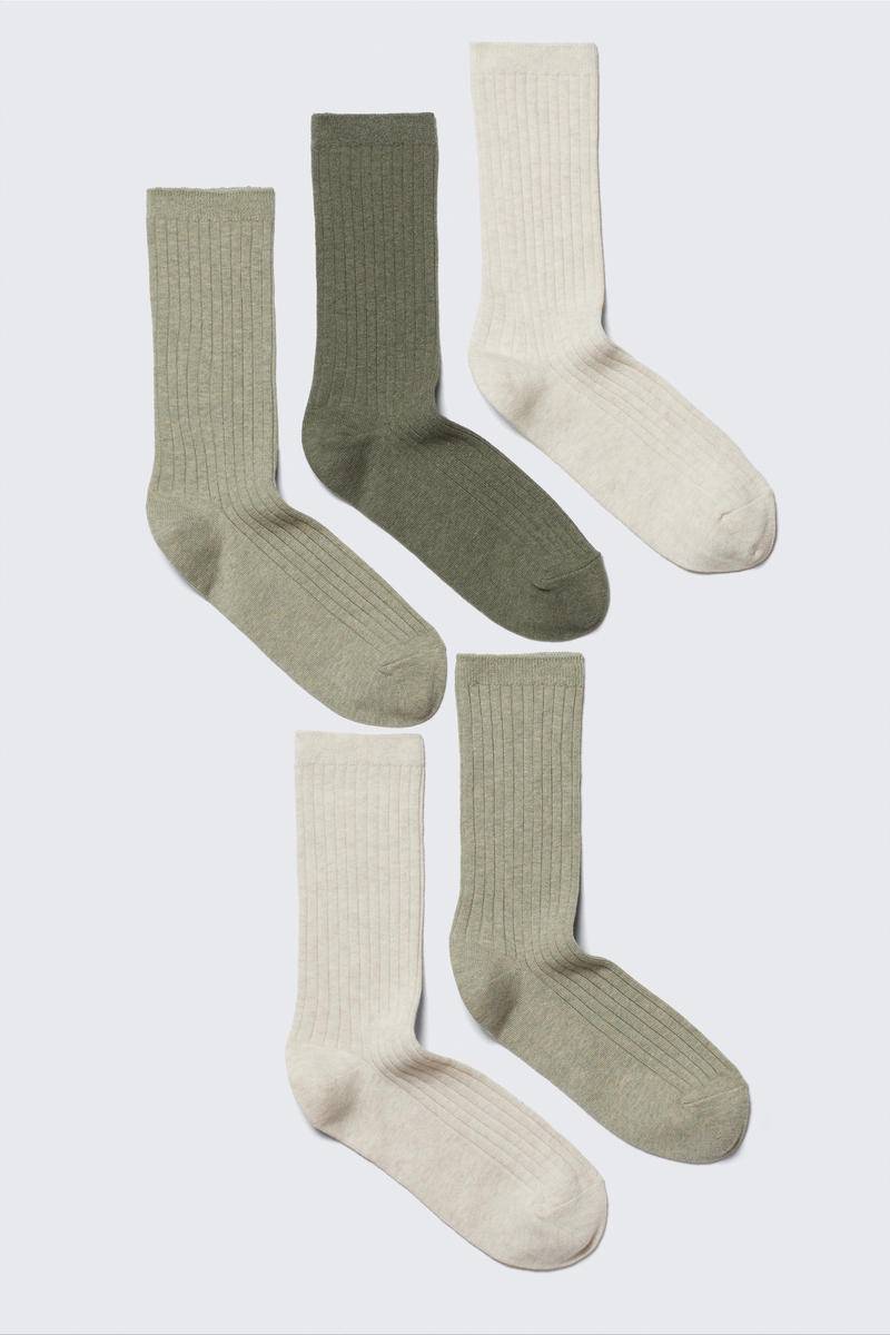 5-pack Rib Socks von Weekday