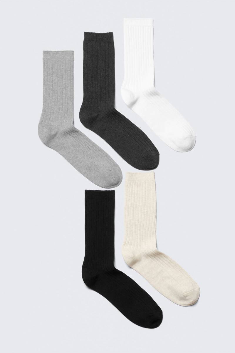 5-pack Rib Socks von Weekday