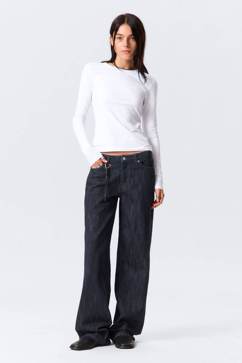 Ample Mid Rise Loose Wide Leg Jeans von Weekday