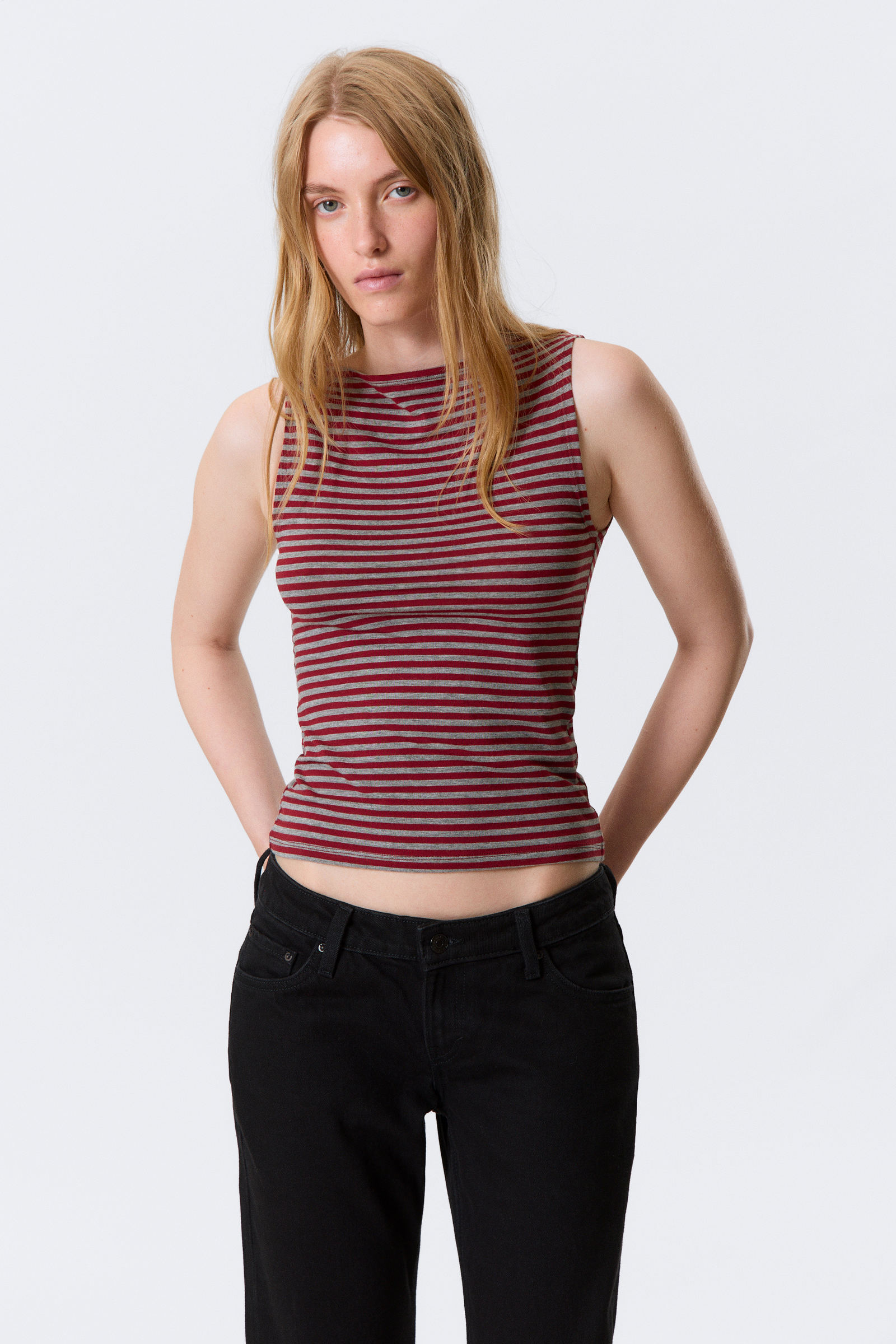 Annie Striped Sleeveless Boat-Neck Top von Weekday
