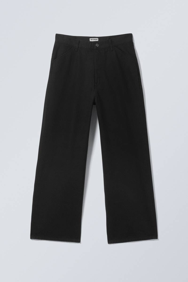 Astro Loose Baggy Leg Linen-Blend Trousers von Weekday