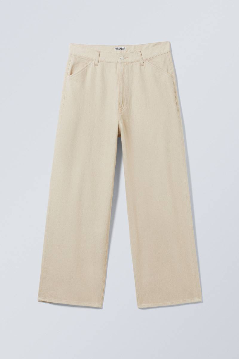 Astro Loose Baggy Leg Linen-Blend Trousers von Weekday