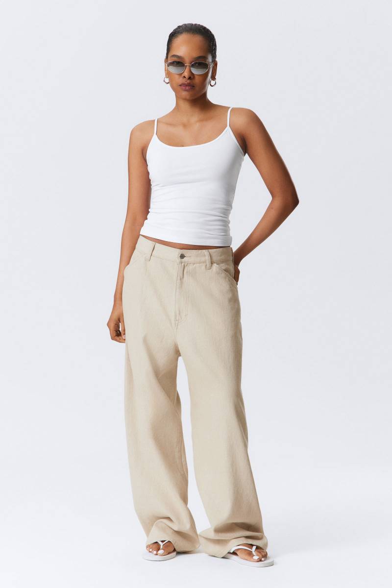 Astro Loose Baggy Leg Linen-Blend Trousers Astro Loose Baggy Leg Linen-Blend Trousers von Weekday