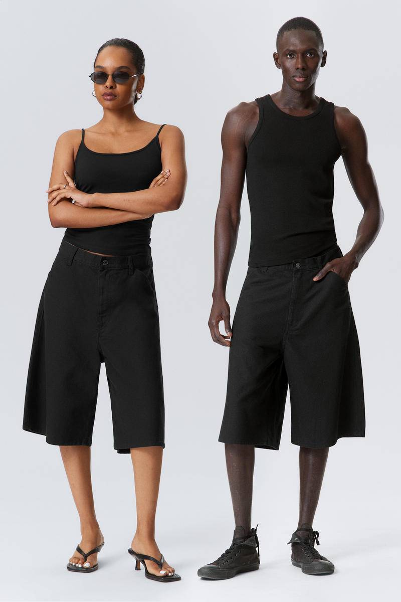 Astro Loose Baggy Linen-Blend Shorts von Weekday