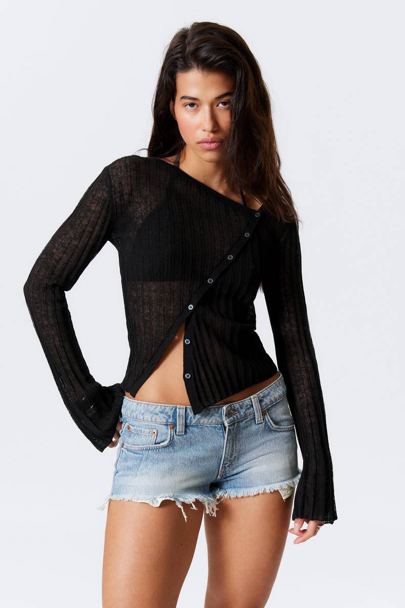 Asymmetric Linen Blend Cardigan von Weekday