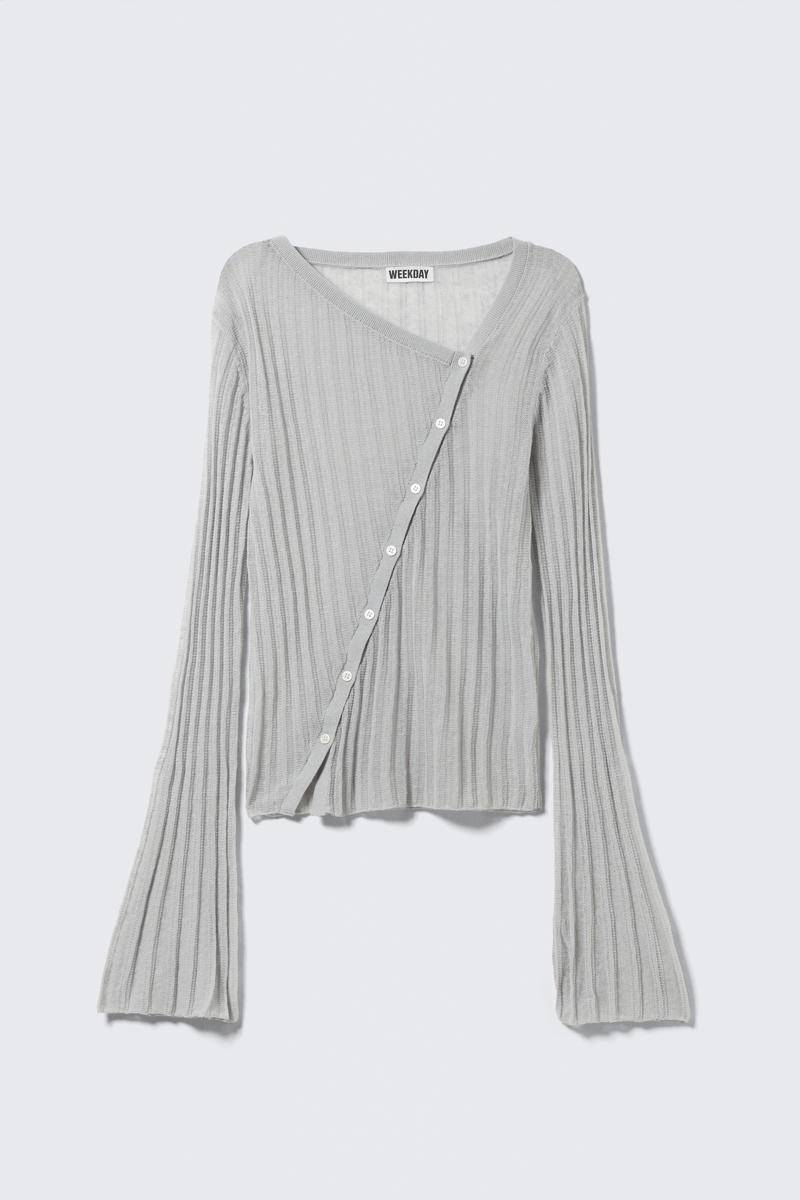 Asymmetric Linen Blend Cardigan von Weekday