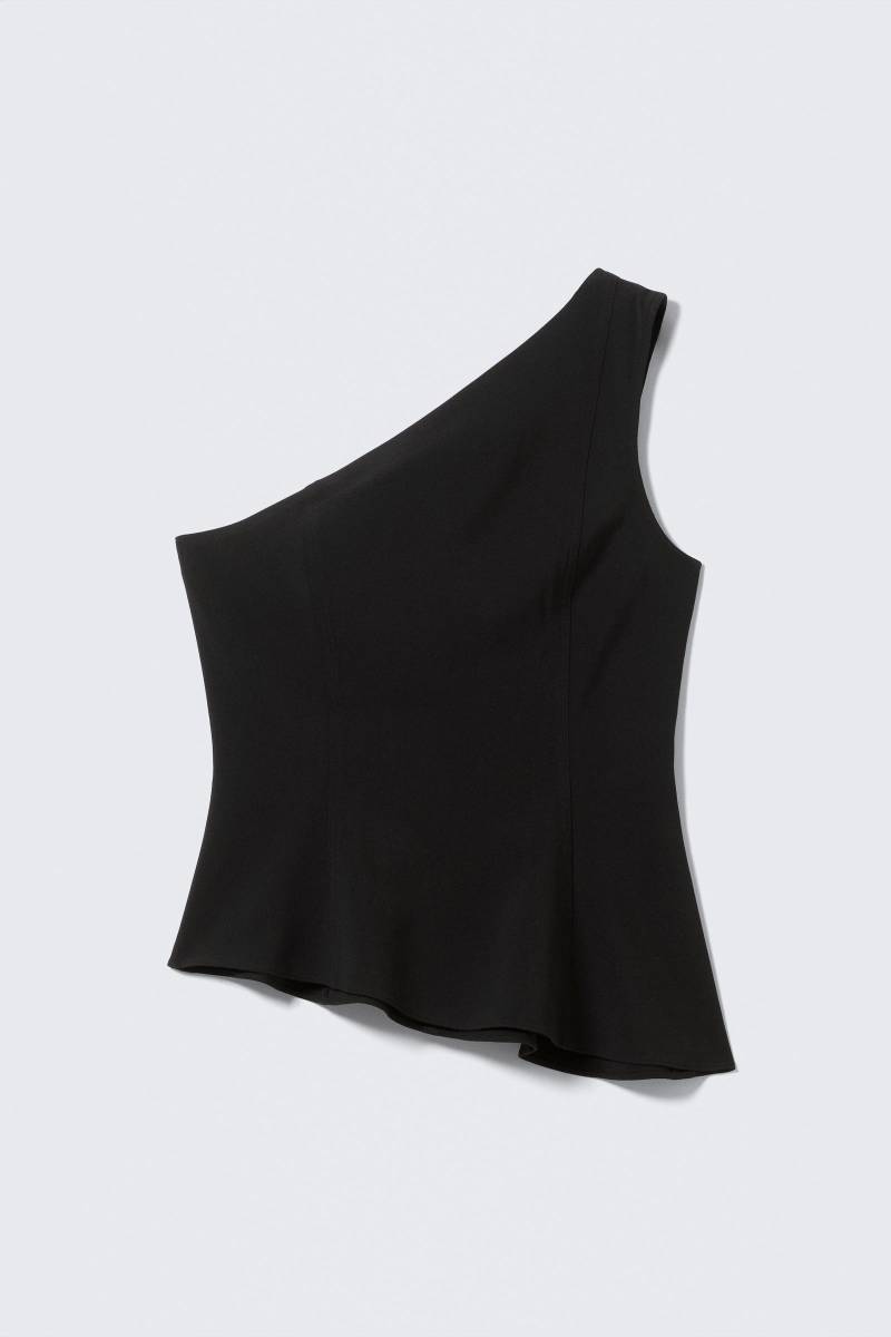 Asymmetric One-Shoulder Fitted Top von Weekday