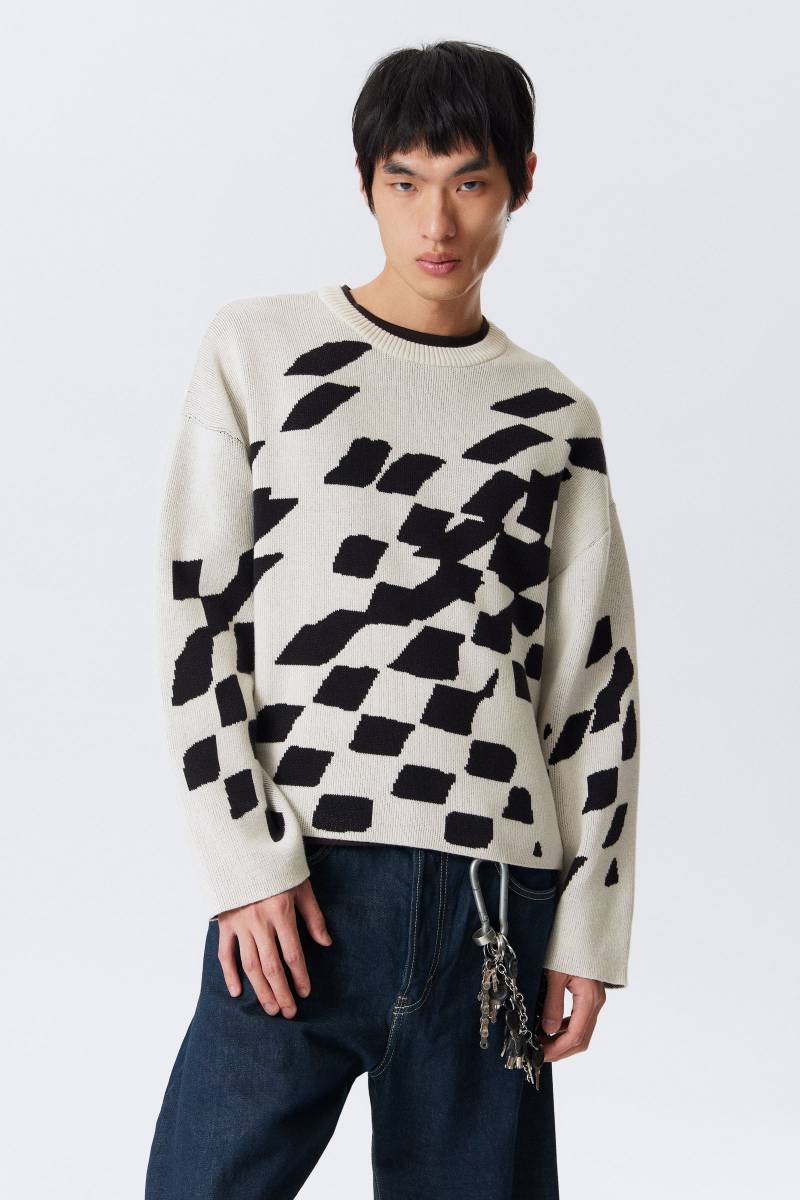 Boxy Graphic Jacquard Sweater von Weekday