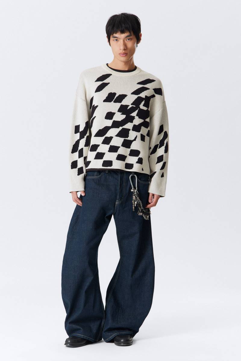 Boxy Graphic Jacquard Sweater von Weekday