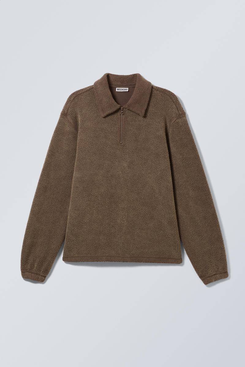 Boxy Half-Zip Fleece Sweatshirt von Weekday