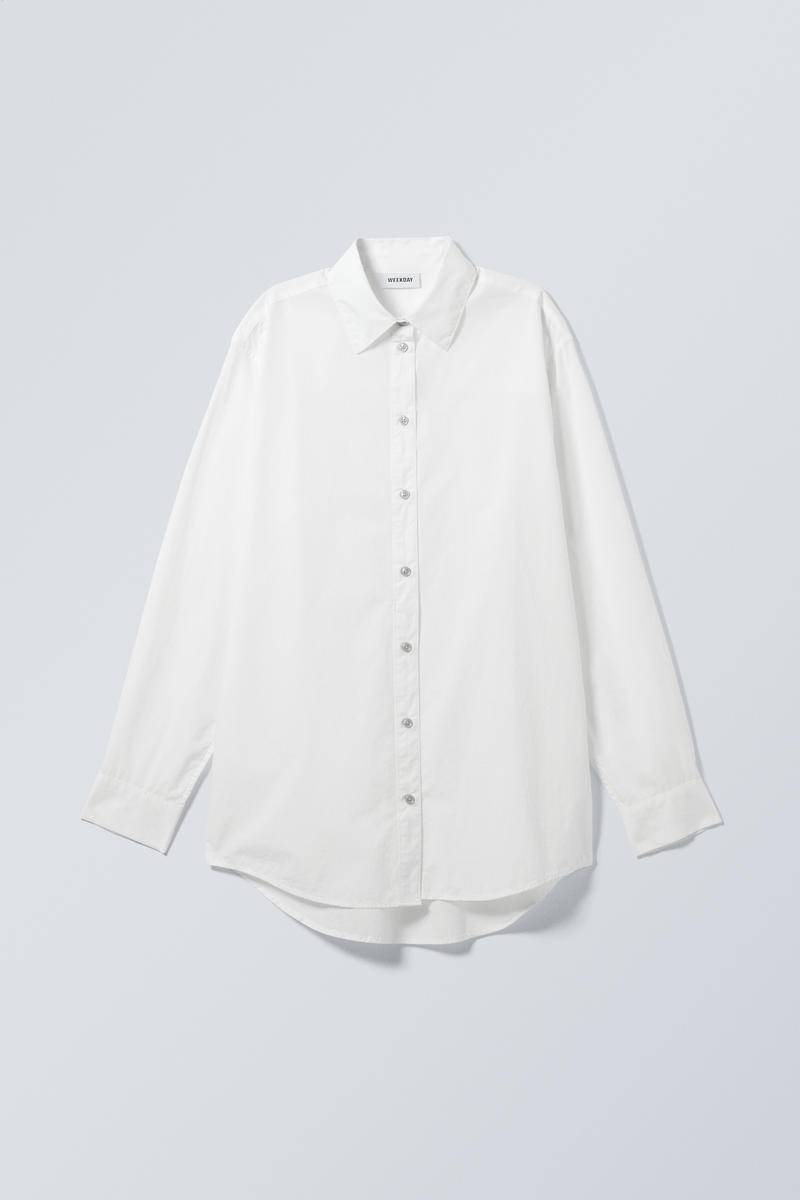 Buttoned Poplin Wrap Shirt von Weekday