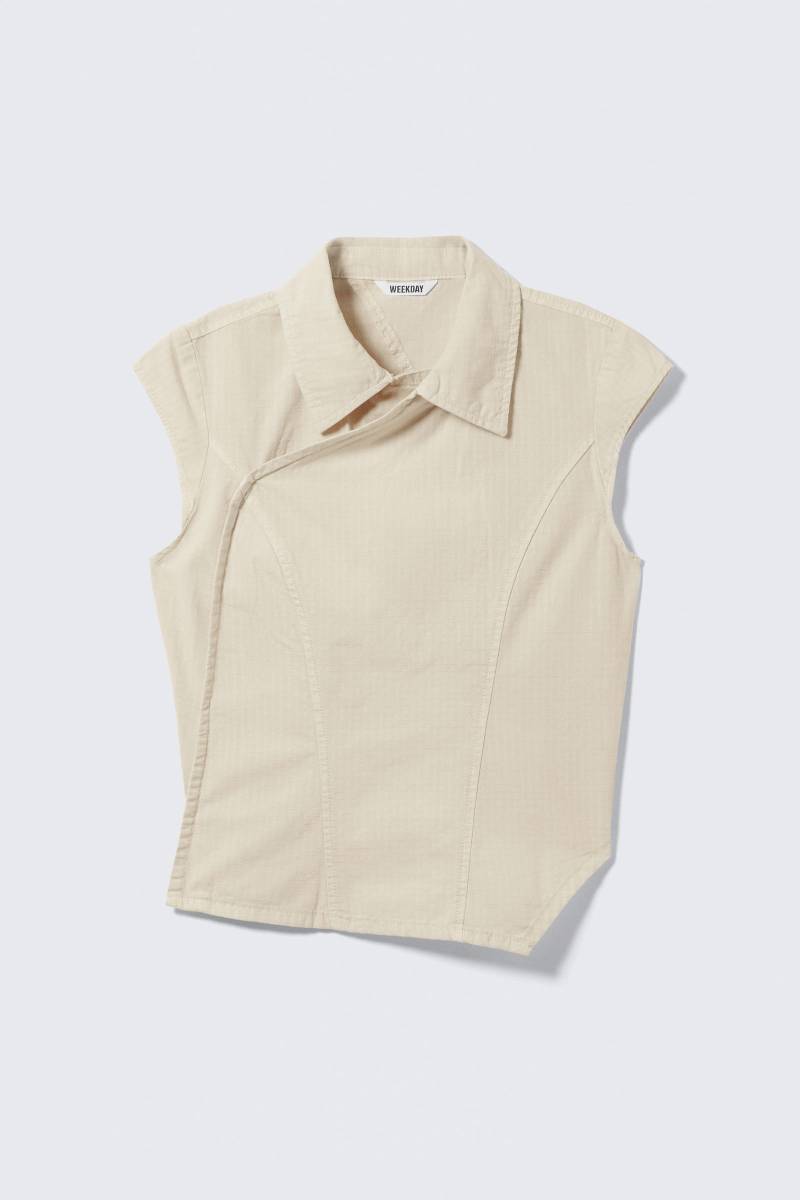 Cap-Sleeved Asymmetric Ripstop Top von Weekday