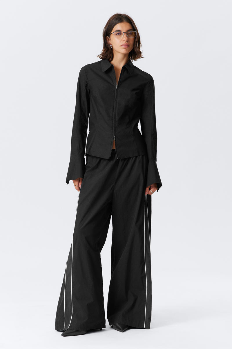 Contrast Piped Wide-Leg Track Trousers von Weekday