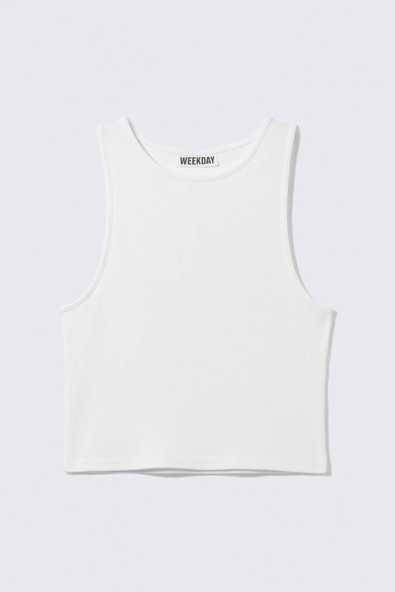 Cropped Ribbed Cotton Tank von Weekday
