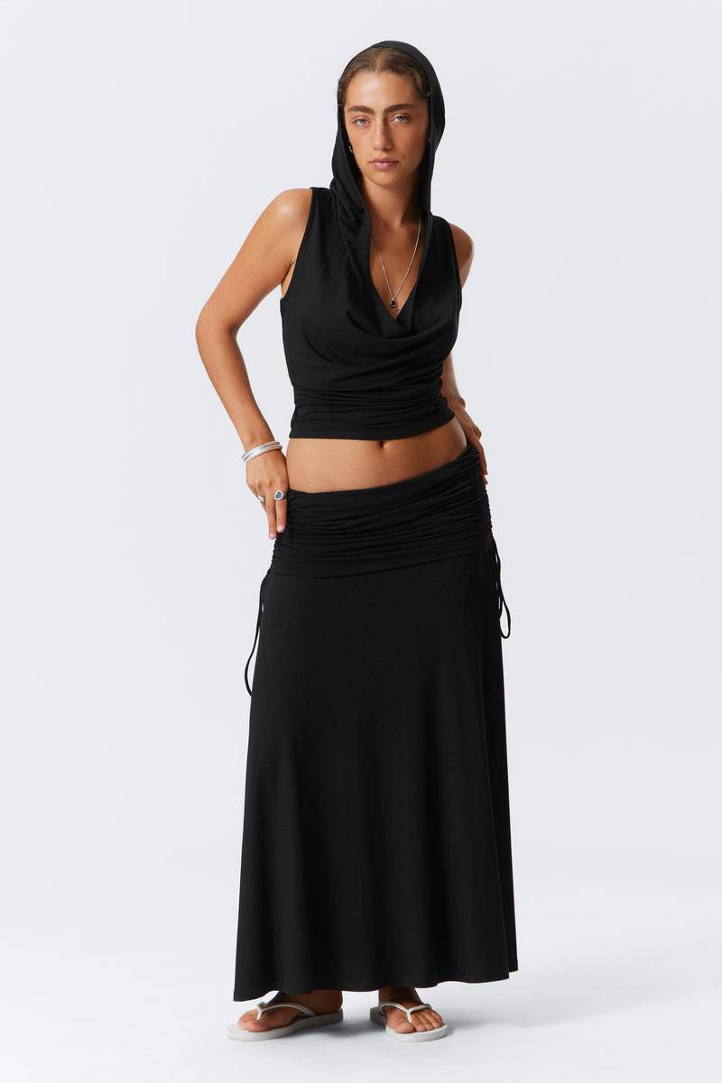 Draped Drawstring Maxi Skirt von Weekday