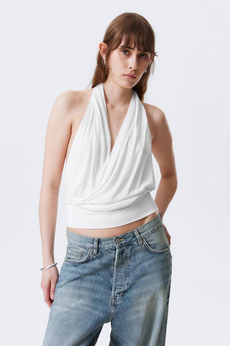 Draped Halter Jersey Top von Weekday