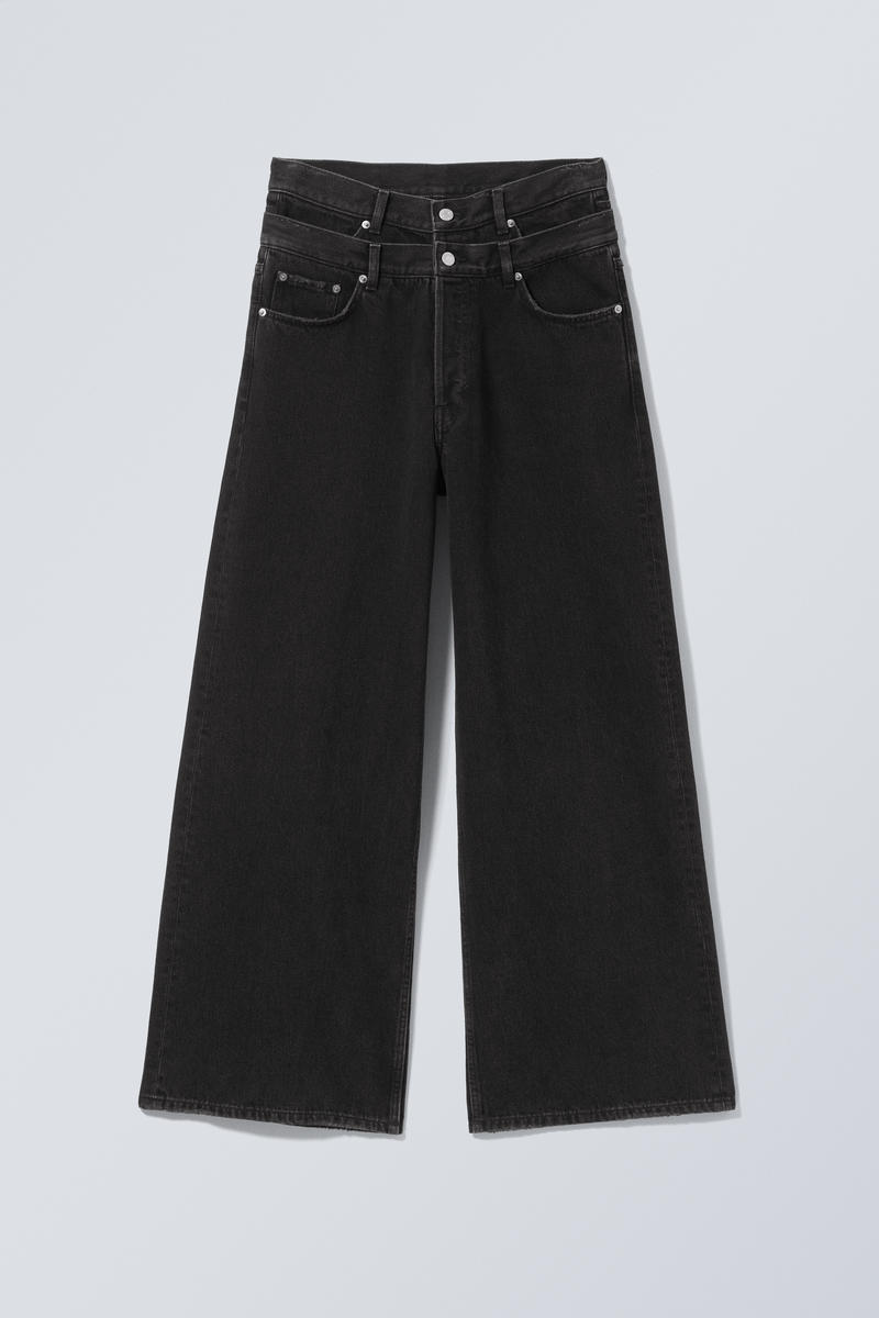 Dual High Waisted Loose Wide Leg Jeans von Weekday