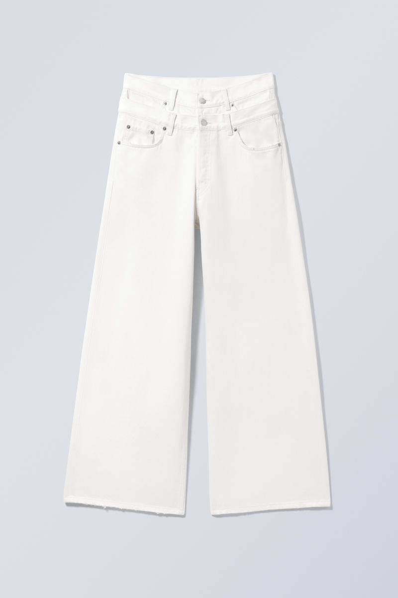 Dual High Waisted Loose Wide Leg Jeans von Weekday